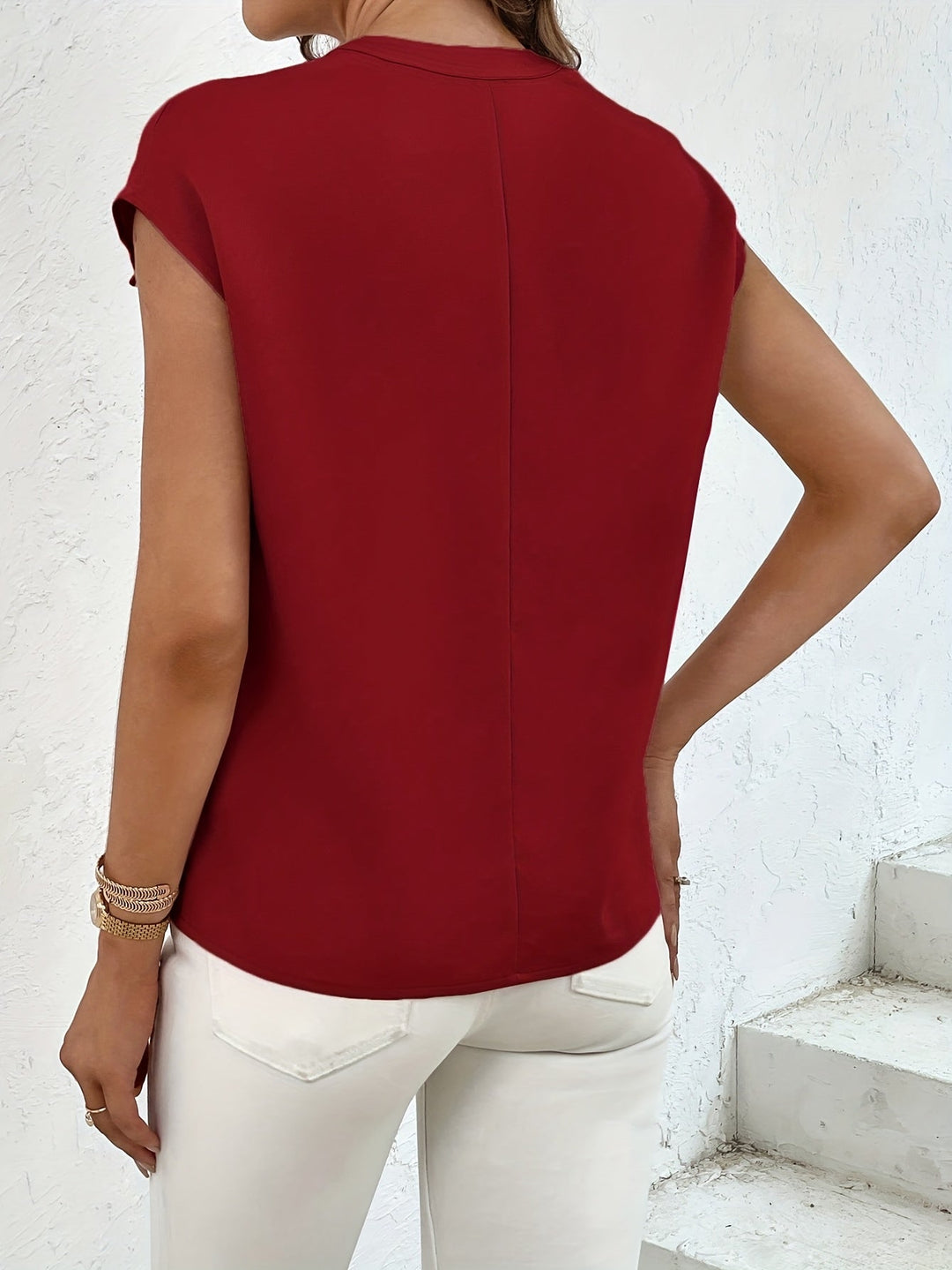 Marquita - Camicia Casuale Estiva A Maniche Corte Con Tasche