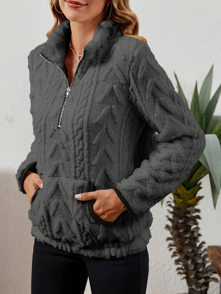 Naama - Maglione Elegante Con Mezza Zip e Tasca