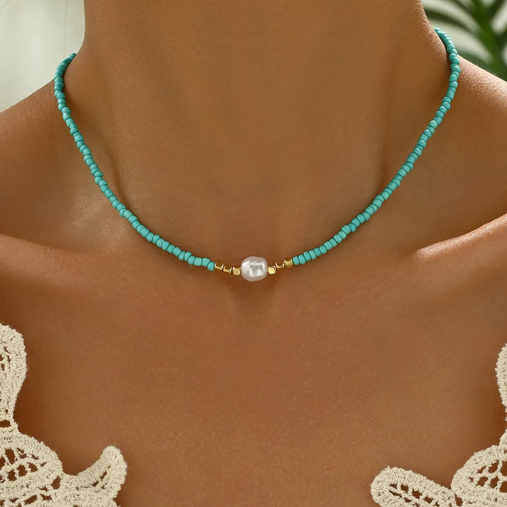 Araya - Collana Con Turchese E Perla
