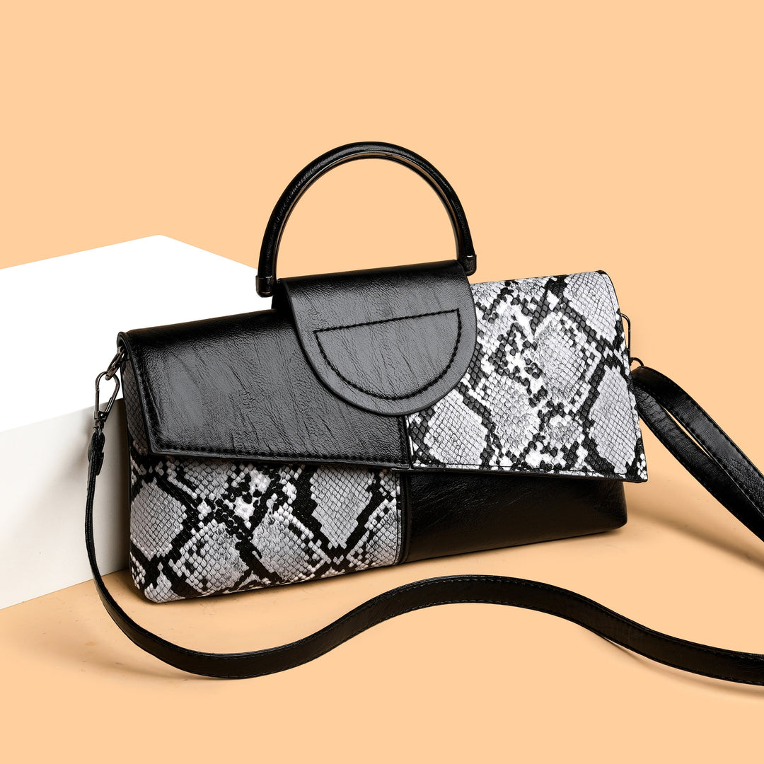 Geetika - Borsa Retrò in Pelle Di Coccodrillo Con Cerniera