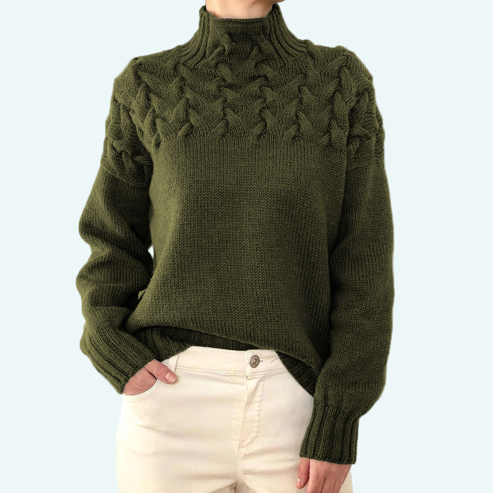 Farrah - Elegante Maglione a Collo Alto Lavorato a Maglia