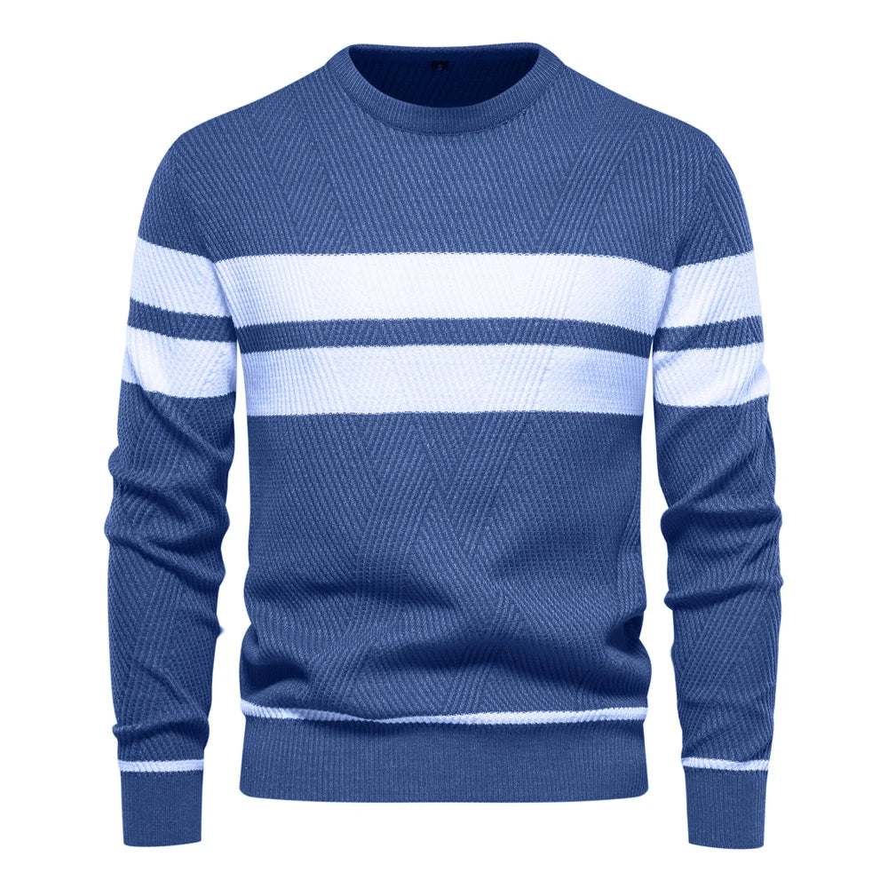 Fawzi - Maglioni Caldi a Maniche Lunghe con Patchwork