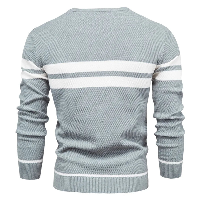 Fawzi - Maglioni Caldi a Maniche Lunghe con Patchwork