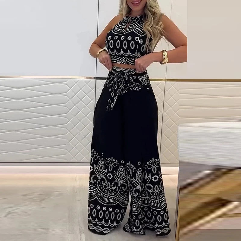 Gulshat - Set Pantaloni Eleganti Con Motivo