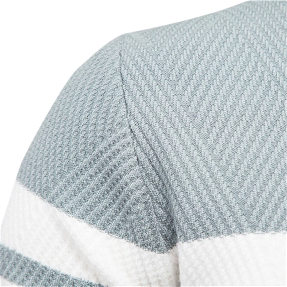 Fawzi - Maglioni Caldi a Maniche Lunghe con Patchwork