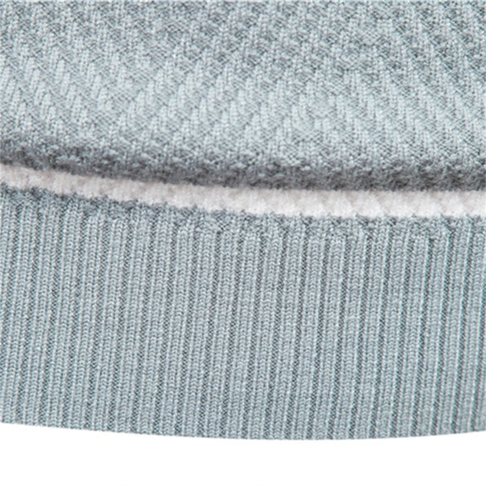 Fawzi - Maglioni Caldi a Maniche Lunghe con Patchwork