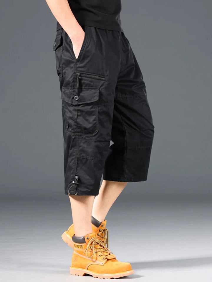 Esman - Pantaloncini Cargo con Elastico in Vita