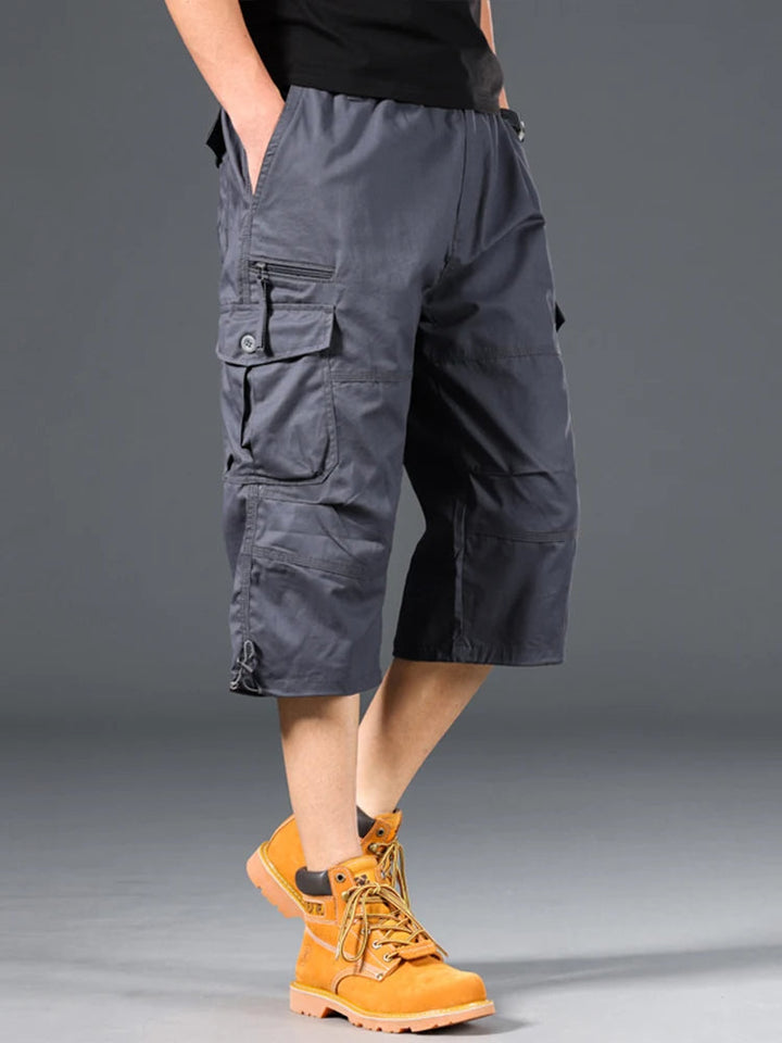 Esman - Pantaloncini Cargo con Elastico in Vita