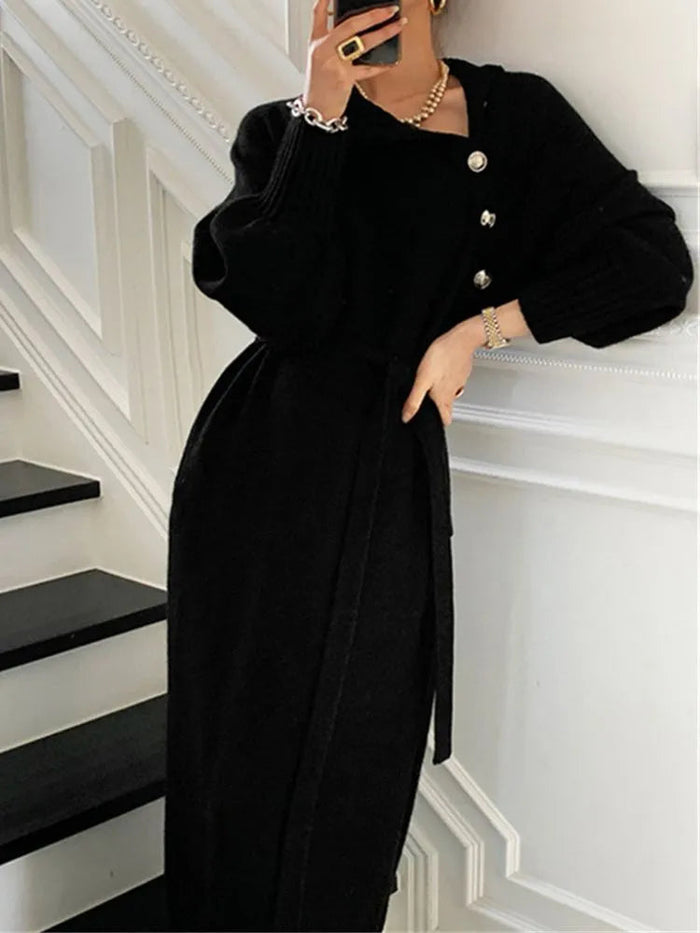 Nassra - Elegante Abito Con Collo Alto