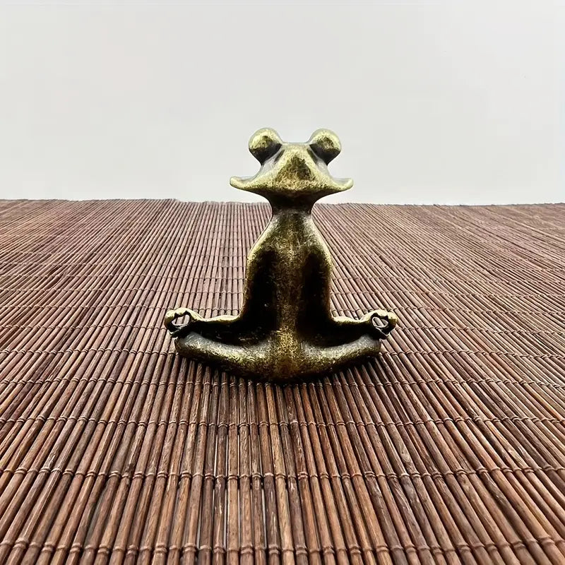 Meditoad - Elegante Portaincenso a Forma Di Rana In Metallo