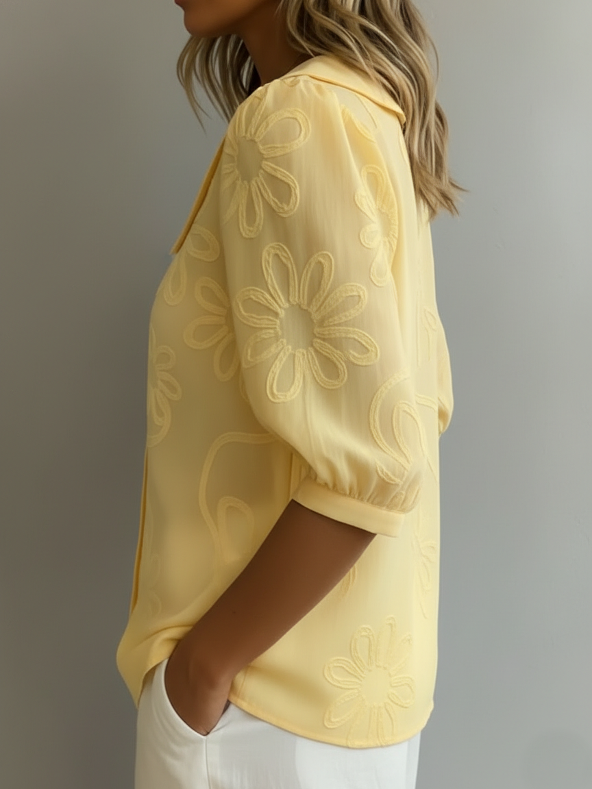 Blerta - Camicetta a Fiori Dall'eleganza Naturale