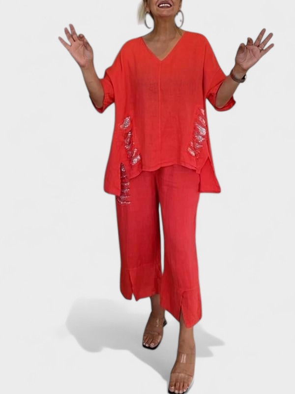 Raisa - Set Due Pezzi Con Scollo a V Per l'estate