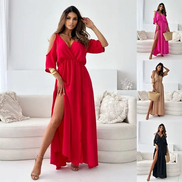 Lene - Abito Con Spalle Scoperte e Spacco