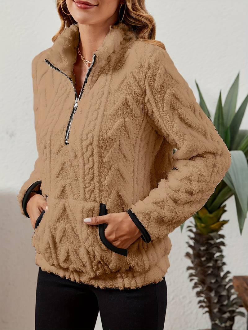 Naama - Maglione Elegante Con Mezza Zip e Tasca