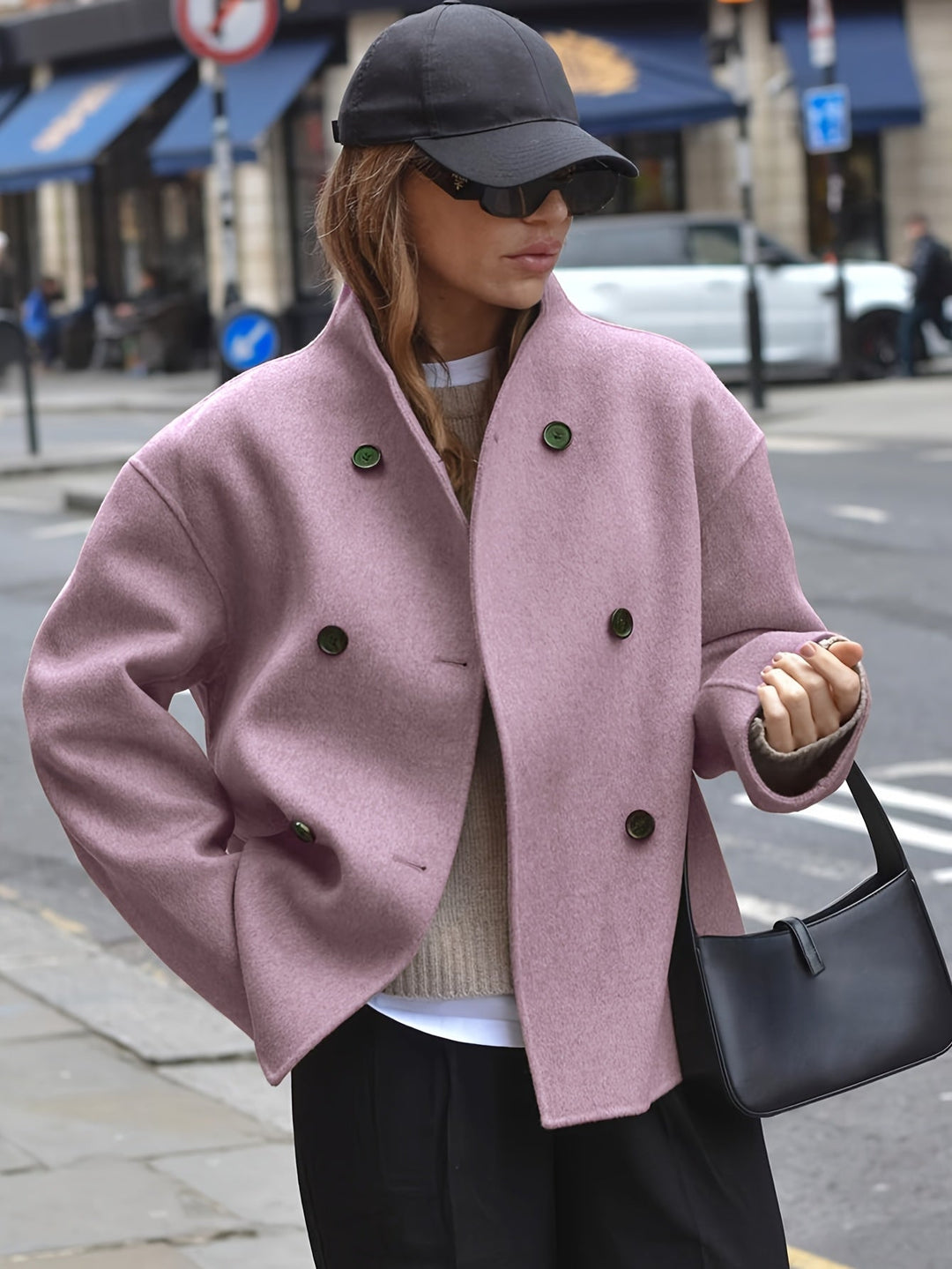 Deanne - Elégant Cappotto Doppiopetto Beige