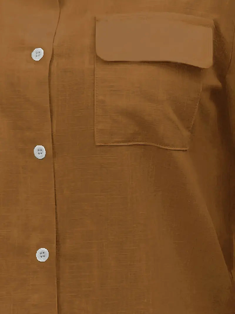 Athena - Camicia In Cotone Con Tasche Frontali