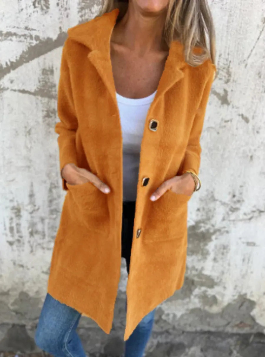 Dorothie - Cappotto con Collo a Revers e Tasche Applicate
