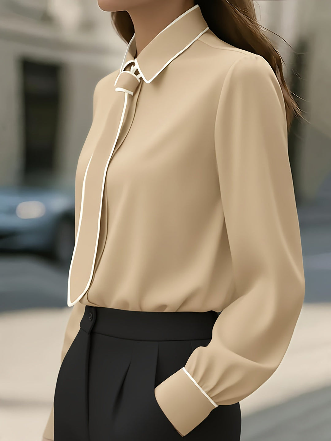 Briella - Camicia a Maniche Lunghe Con Laccio Frontale