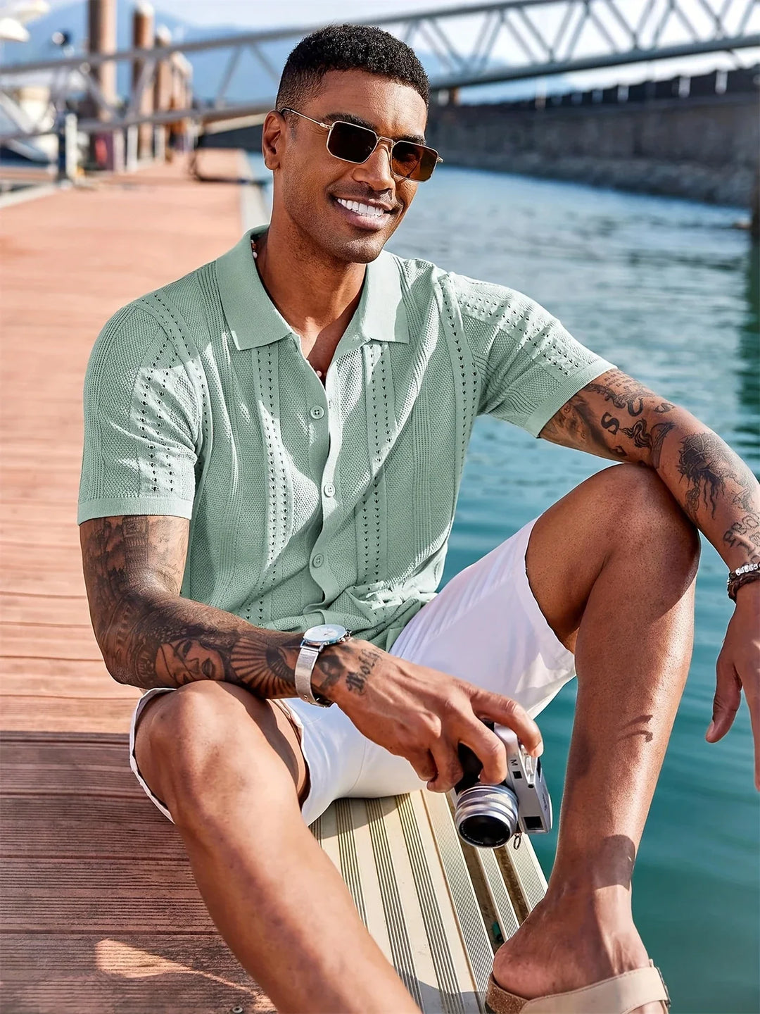 Semyon - Camicia Lavorata A Maglia Con Motivo Intricato Alla Moda