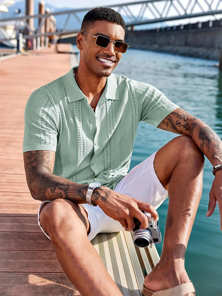 Semyon - Camicia Lavorata A Maglia Con Motivo Intricato Alla Moda