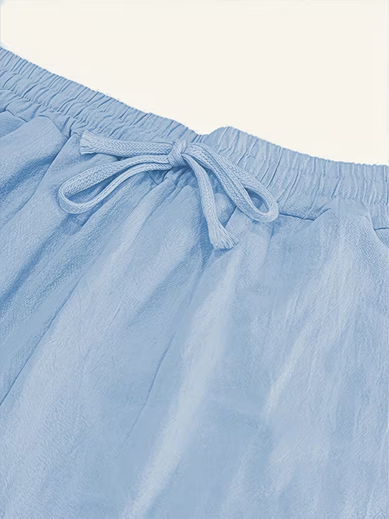 Raekwon - Pantaloncini Di Lino Con Elastico In Vita e Coulisse