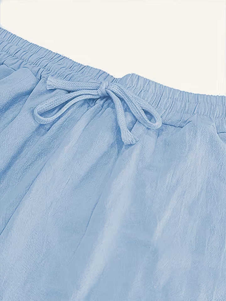 Raekwon - Pantaloncini Di Lino Con Elastico In Vita e Coulisse