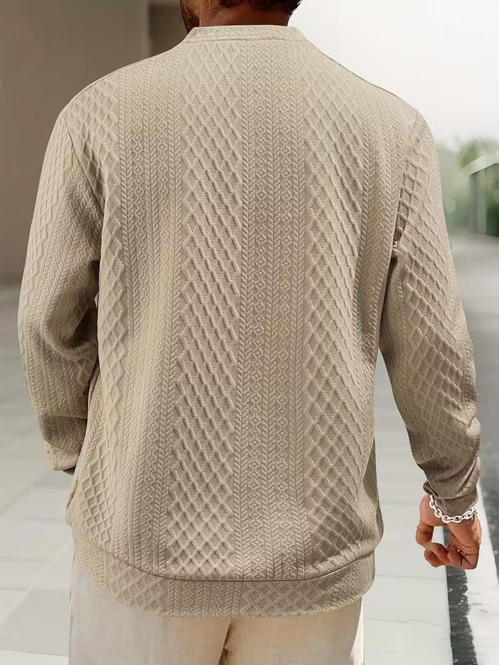 Mathew – Maglione Henley a Maniche Lunghe In Maglia Geometrica