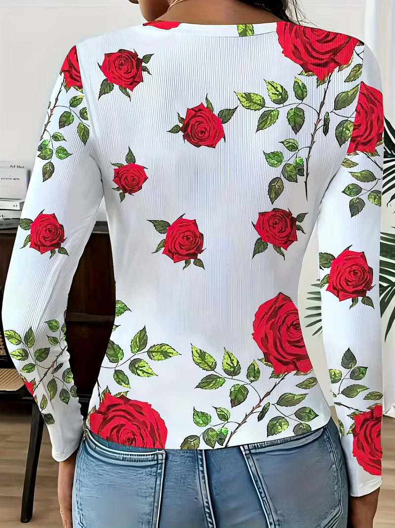 Rabiye - Top Con Stampa Floreale E Scollo Quadrato
