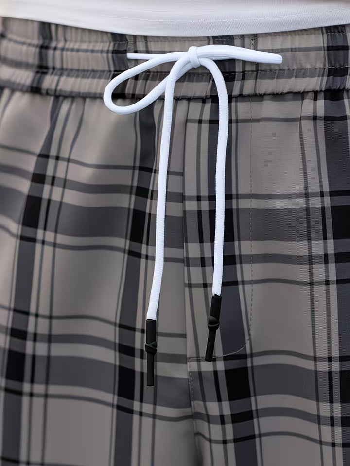 Idriz - Pantaloni a Quadri Con Elastico in Vita
