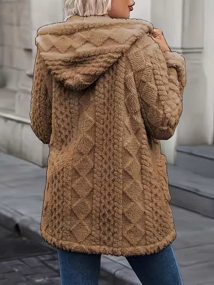 Elima - Cardigan Con Cappuccio, Fodera in Peluche Su Entrambi I Lati E Chiusura Con Cerniera