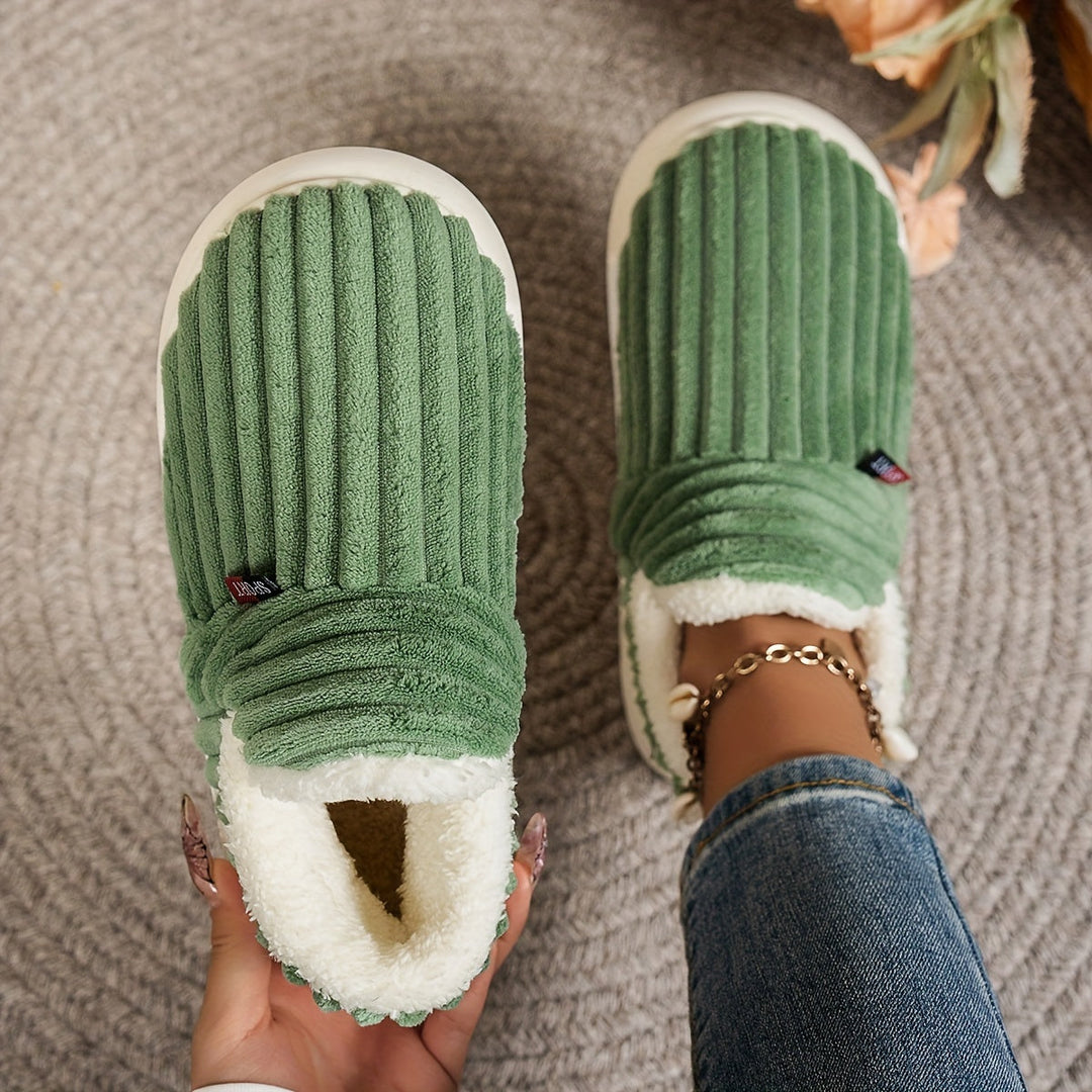 Keziban - Pantofole Slip-on a Coste con Fodera in Peluche