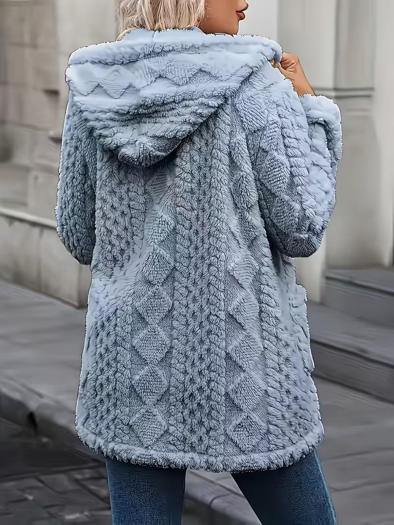 Elima - Cardigan Con Cappuccio, Fodera in Peluche Su Entrambi I Lati E Chiusura Con Cerniera