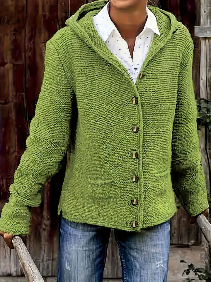 Bressan - Elegante Cardigan Con Cappuccio e Maniche Lunghe