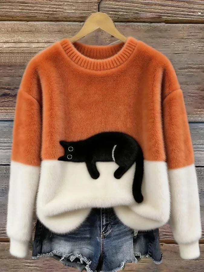 Zaidia – Maglione Lavorato a Maglia Con Grazioso Gatto
