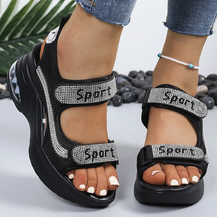 Terezie - Sandali Ortopedici Alla Moda Con Cristalli
