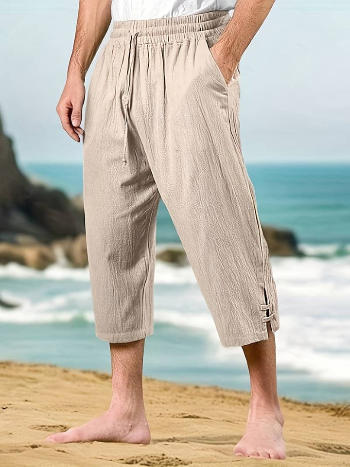 Eksteen - Pantaloni Casual in Lino Con Tasche Multiple