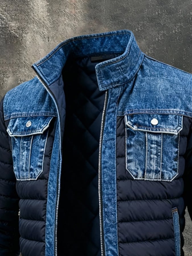 Henrikas - Giacca Classica In Denim Con Tasche Frontali