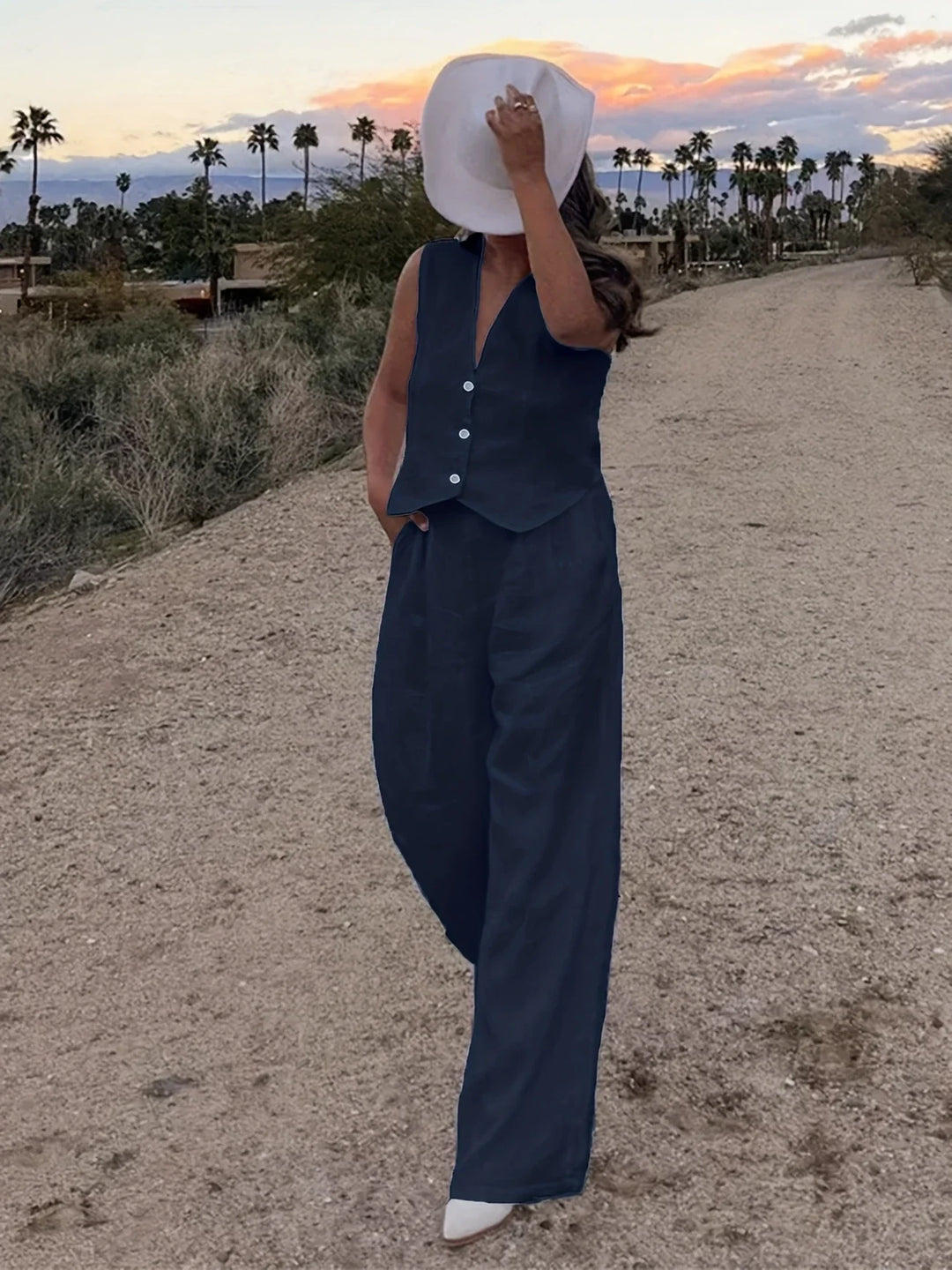 Jorja - Elegante Completo a Due Pezzi Senza Maniche