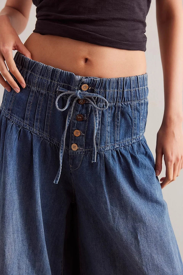 Karatza - Jeans Eleganti a Gamba Larga e Morbida