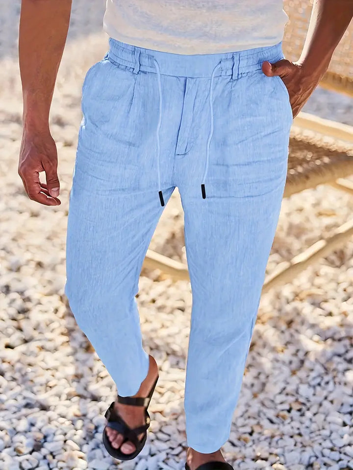 Nichols - Pantaloni Larghi In Lino Con Coulisse