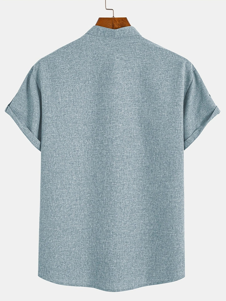 Elliott - Elegante Camicia a Maniche Corte Con Collo Alto