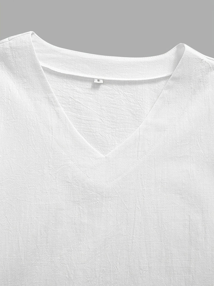 Mattea - Casual Vestibilità Ampia Top Con Scollo a V