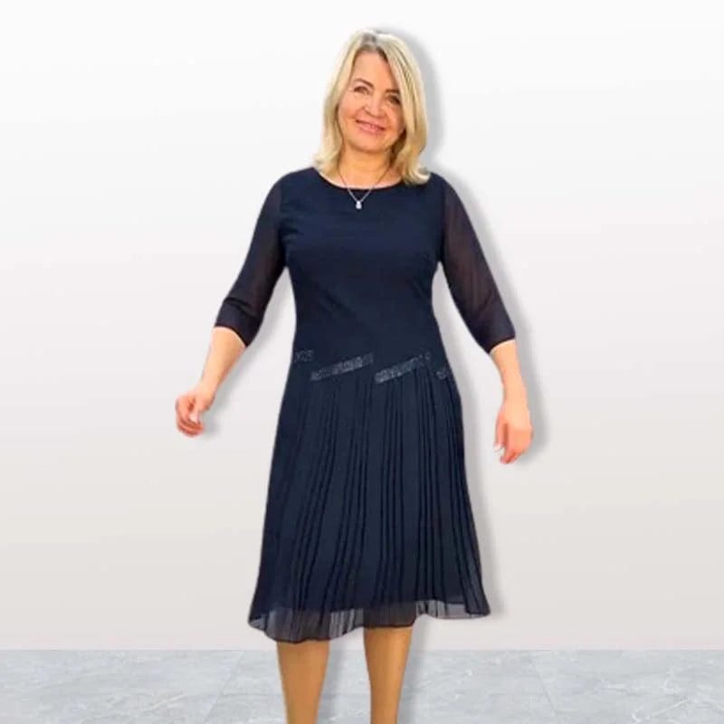 Kiernan - Elegante Abito Midi Con Scollo Rotondo