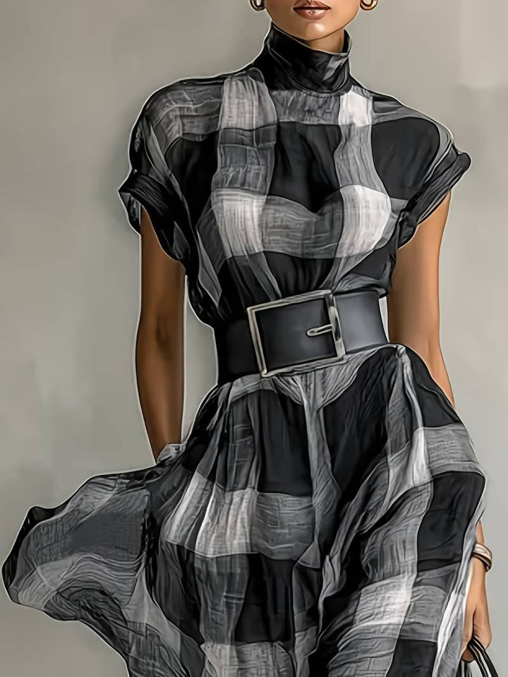 Nethara - Elegante Abito Autunnale Con Cintura