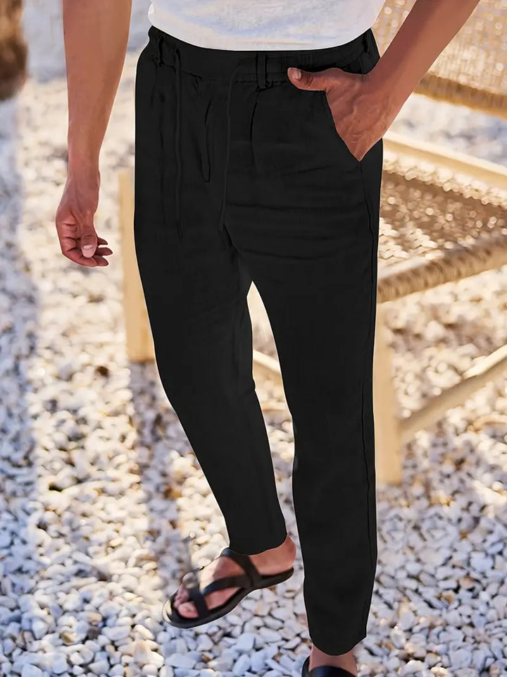 Nichols - Pantaloni Larghi In Lino Con Coulisse