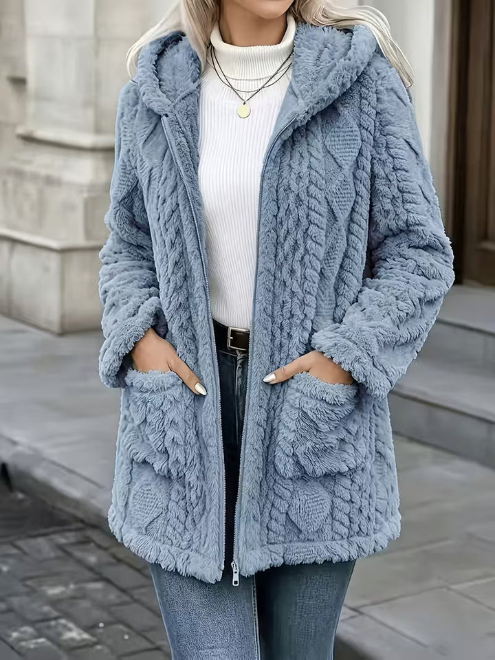 Elima - Cardigan Con Cappuccio, Fodera in Peluche Su Entrambi I Lati E Chiusura Con Cerniera