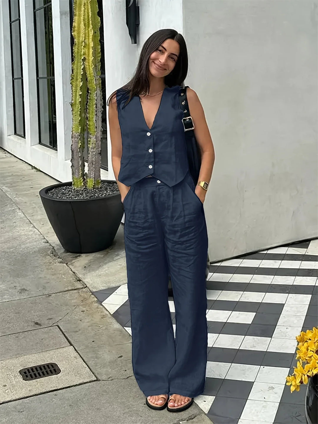 Jorja - Elegante Completo a Due Pezzi Senza Maniche