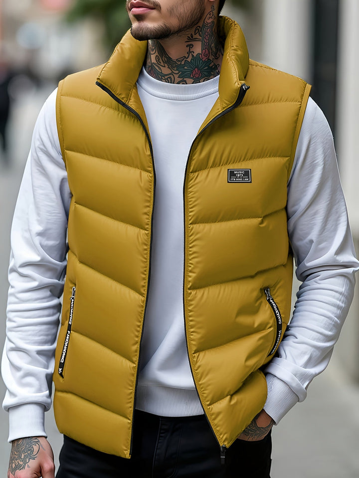 Aloyis - Gilet Imbottito Con Collo Alto E Tasche Con Cerniera