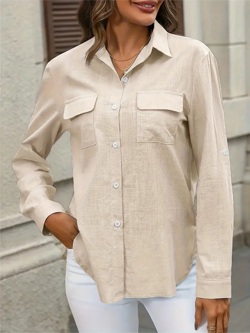 Athena - Camicia In Cotone Con Tasche Frontali