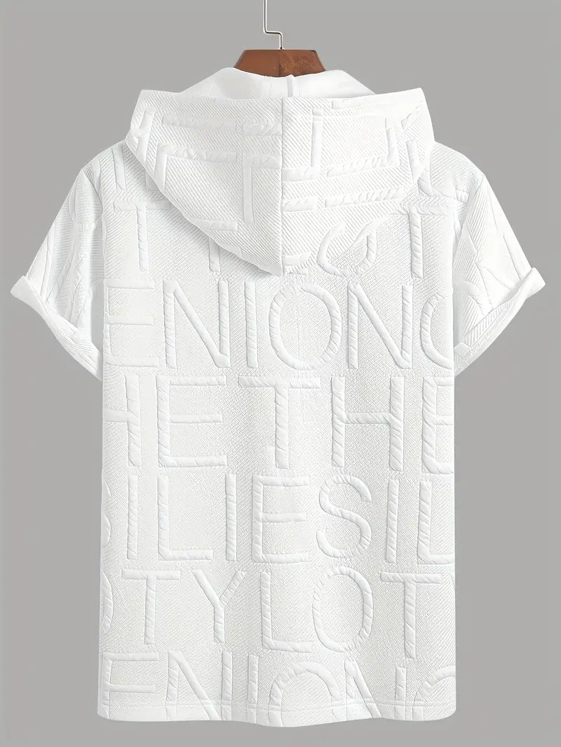 Henryk - Elegante Maglia a Maniche Corte Con Cappuccio e Cerniera